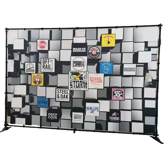 8*10ft Thick Tube Trade Show Telescope Backdrop Display Stand Stage Decoration Backdrop Backwall Standee