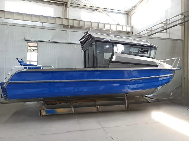 28ft Luxury Aluminum Offshore Rowing Boat 8.5m Speed Fishing Yacht with Ballast Tanks Outboard Engine EVA Hull Material Sports