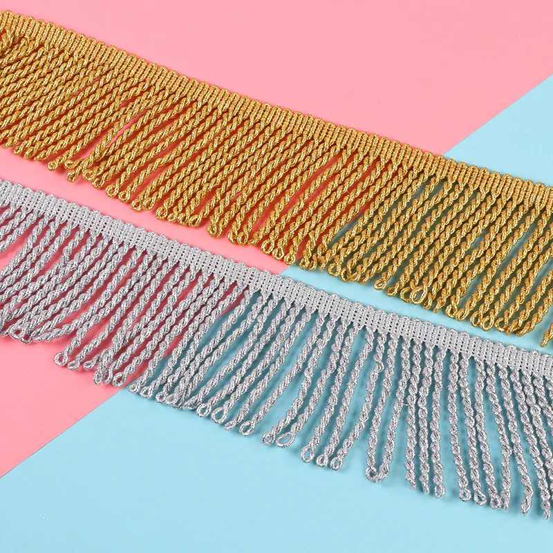 Gold metallic twisted metallic bullion fringe for flag