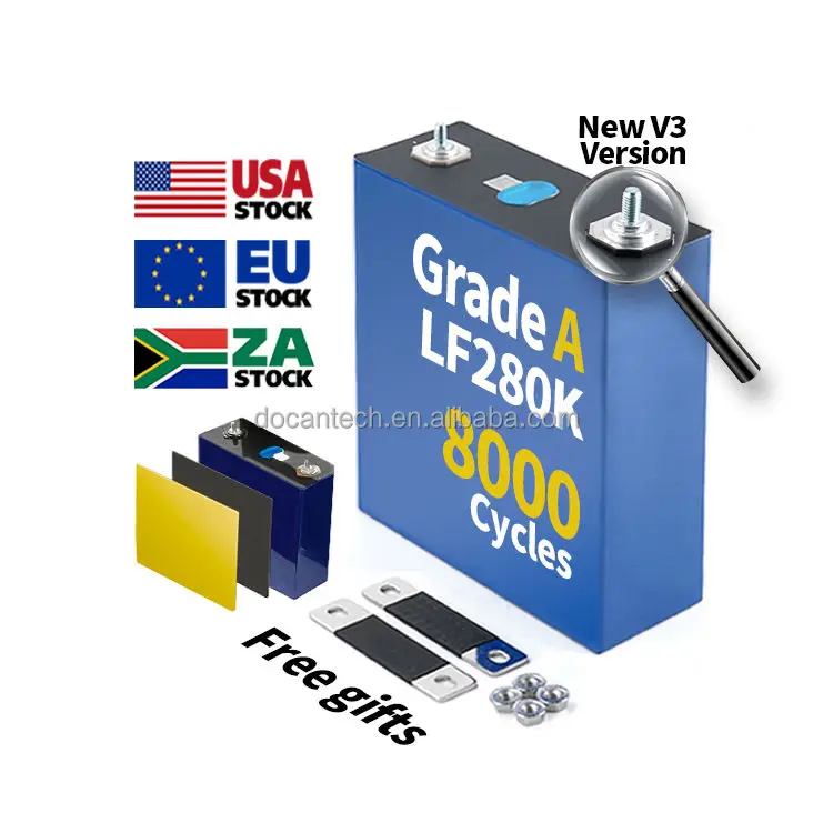 Docan Tech Daisy 280Ah Lifepo4 3.2V 50Ah 100Ah 230Ah 280Ah 300Ah Batteries Solar Lifepo4 Battery Cell Lithium Ion Battery