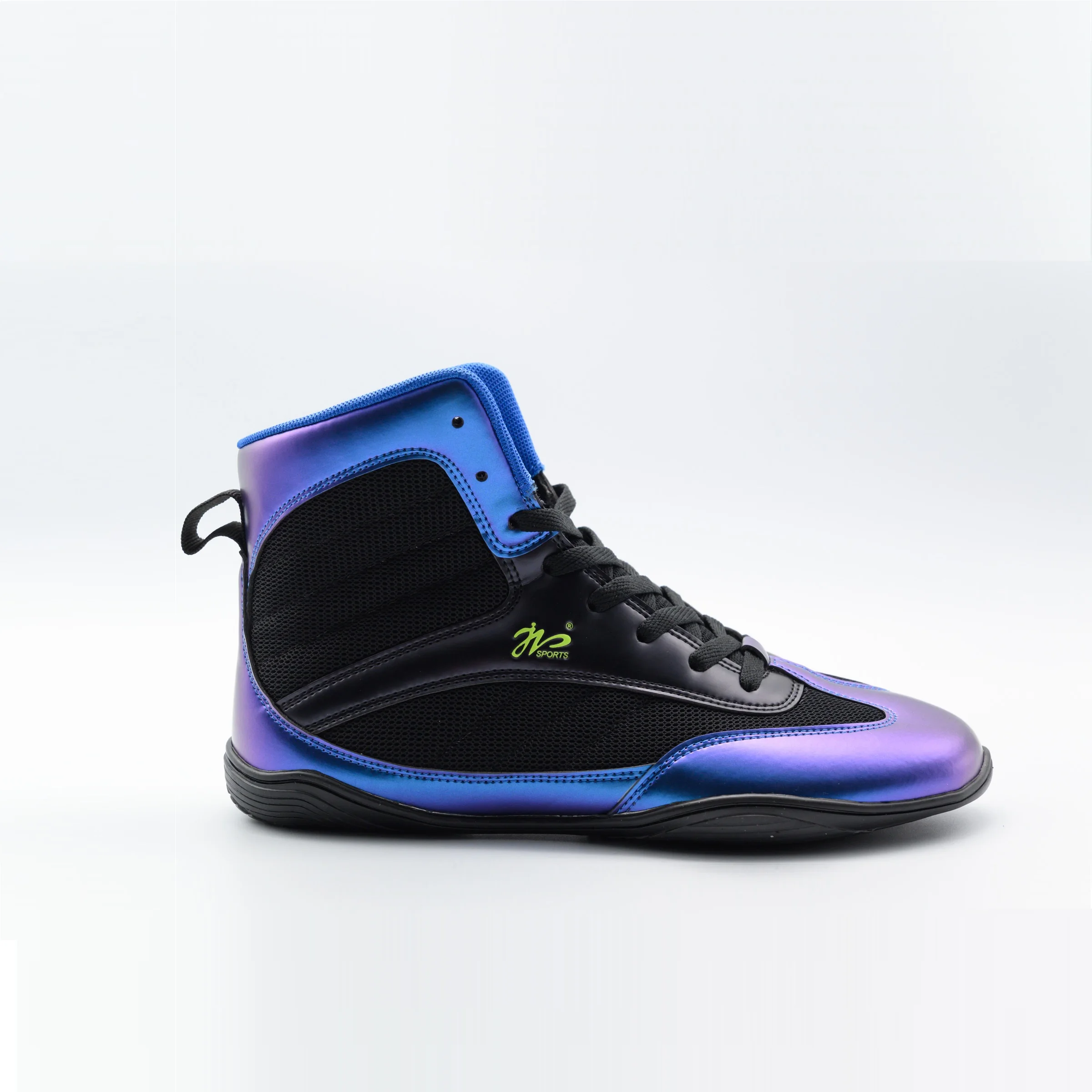 High Quality Pu With Mesh Wrestling Shoes Squat Combat Fight Fitness Gym Training Purple Black Boots Boxing Shoes