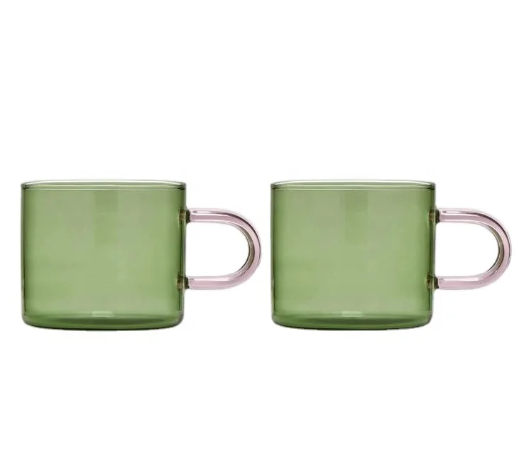 Wholesale Customized Colored Glass Water Tumbler Iced Glass Coffee Cups Mugs Drinking Glasses