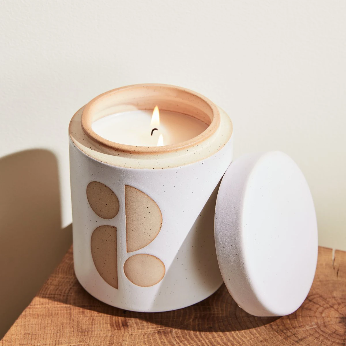 Недорогая банка для свечей с логотипом на заказ современная керамическая крышкой