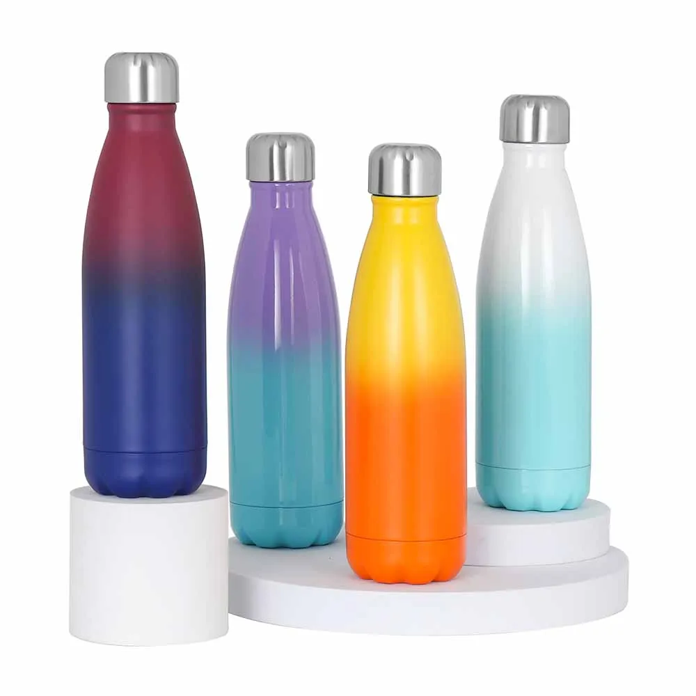 BPA Free Stainless Steel Water Bottle Matte Double Wall Insulated Vacuum Cola Shape Water Bottle