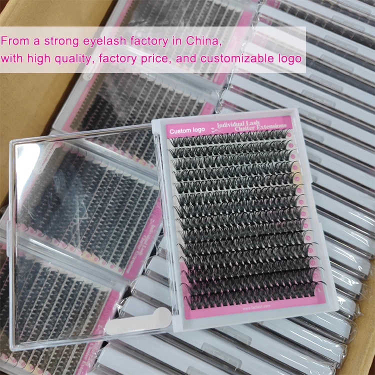 Private Label Segment Thick Diy Eyelashes High Quality Mink Private Label Silk Cluster Lash Kits Lash Cluster EyelashsExtension
