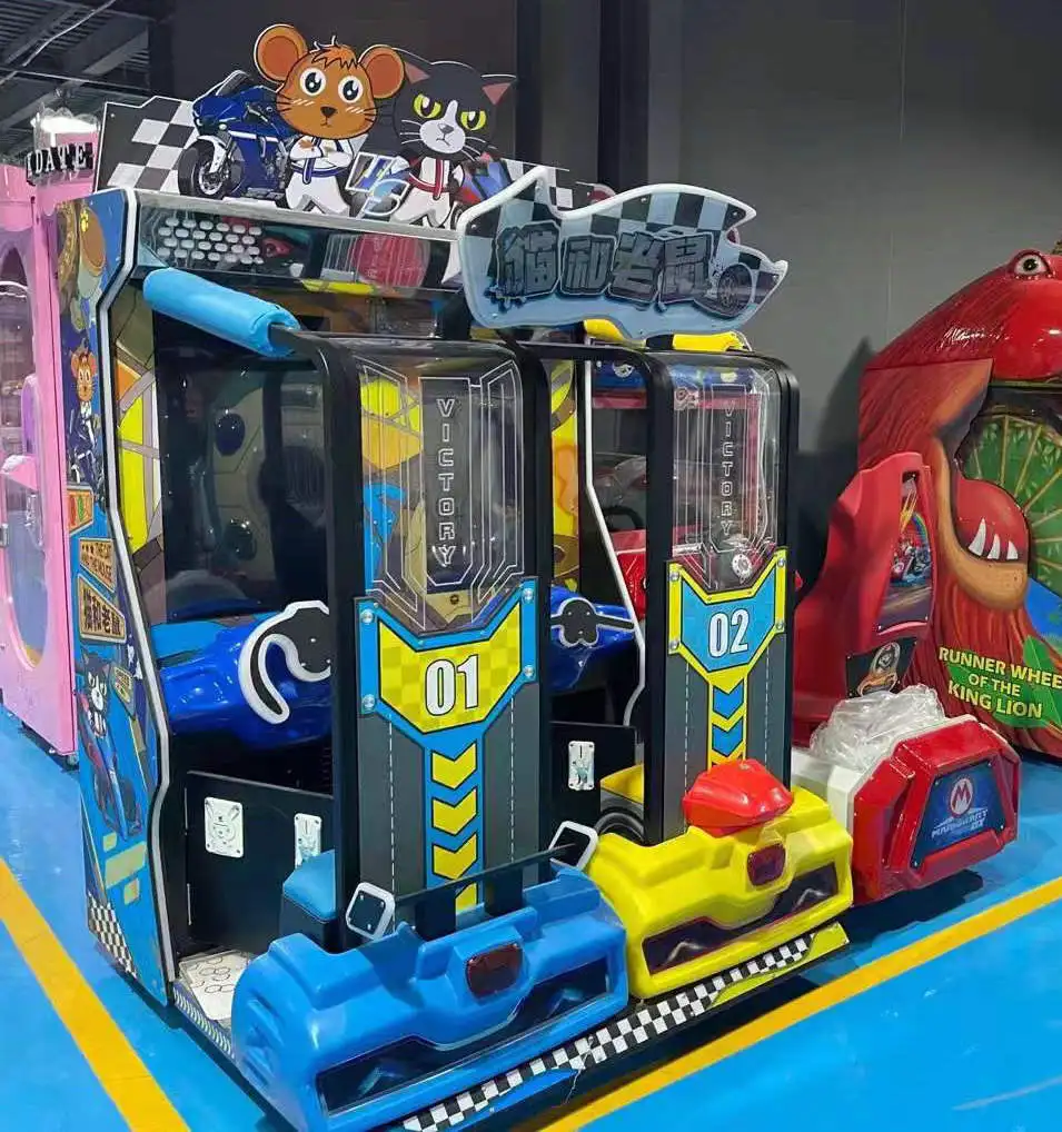 Coin Operated Arcade Video Game Machine cartoon style The Cat And The Mouse racing Simulator game Machine