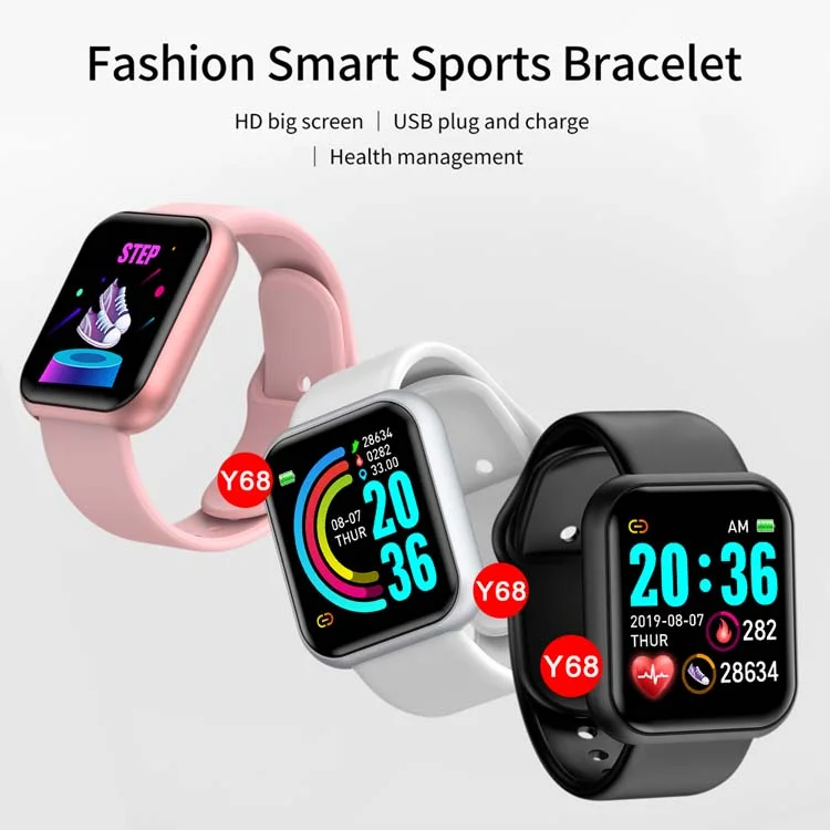  Reloj Y68 D20 смарт-браслет Pro Plus Relogio Inteligente Smartwach Y 68 Браслет Смарт-часы d20горячая распродажа
