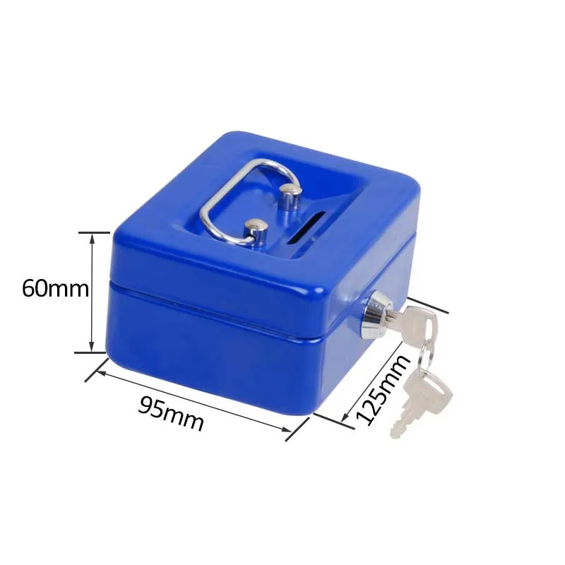 Secure Cash Money Box Euro Coins Paper Money Lash Box Saving Metal Cash Box kids piggy bank with money tray