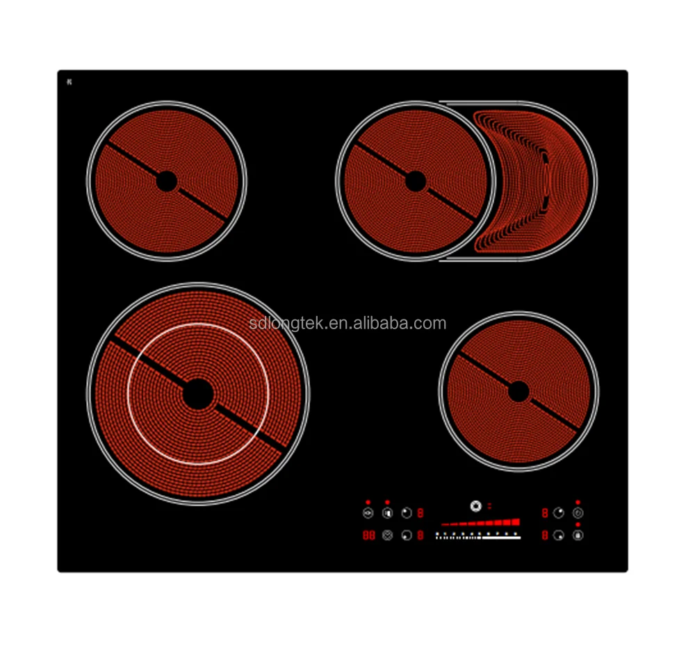 Four Burners 240V Built-In Touch Control Infrared Ceramic Hob for Home use
