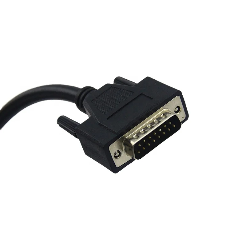 Custom DB15 15 Pin Serial Port Cable Male to Male