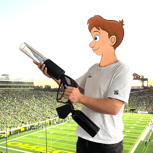 DE-02 T-shirt gun gift toy launcher tshirt cannon ball sender for stadium events