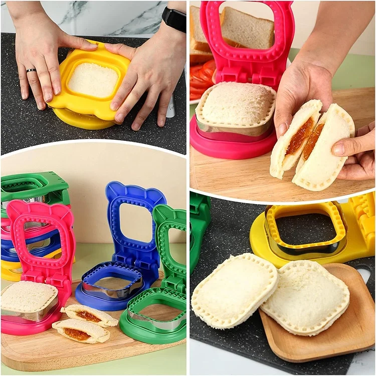Sandwich Press Round Shape Cutter and Sealer Crustless Sandwich Press Mold Cookie Bread Pancake Maker