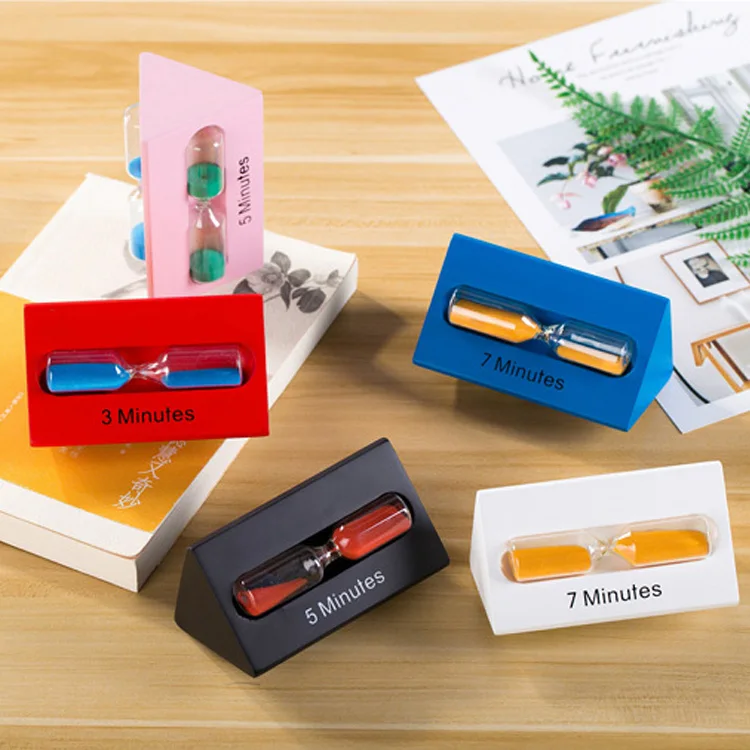 Wholesale high quality 3/5/7 minute small thin wood glass crystal creative home crafts hourglass