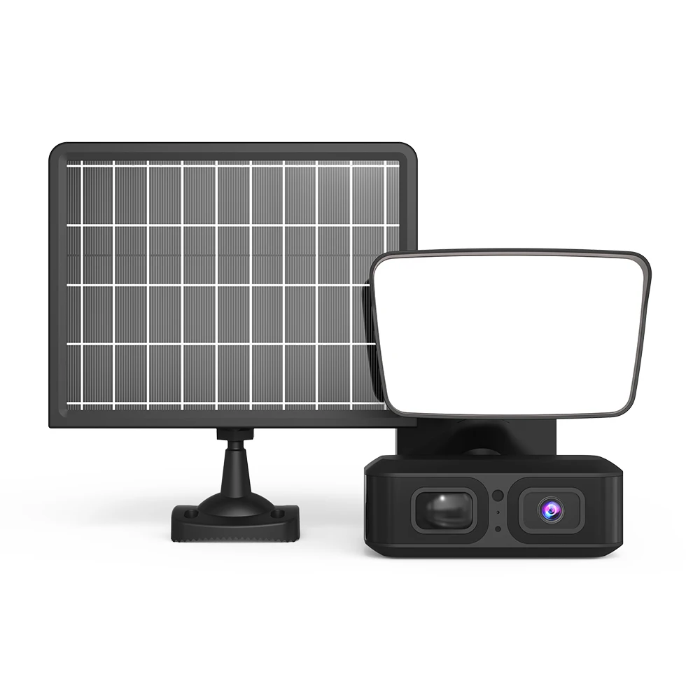 outdoor 1080p Wifi Floodlight mini Camera Smart Life Wireless solar battery Camera With Two-way Intercom Function