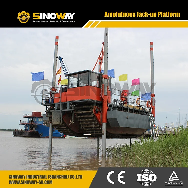 Modular Jack Up Pontoon Platform Self elevating platform with Amphibious tracks for sale