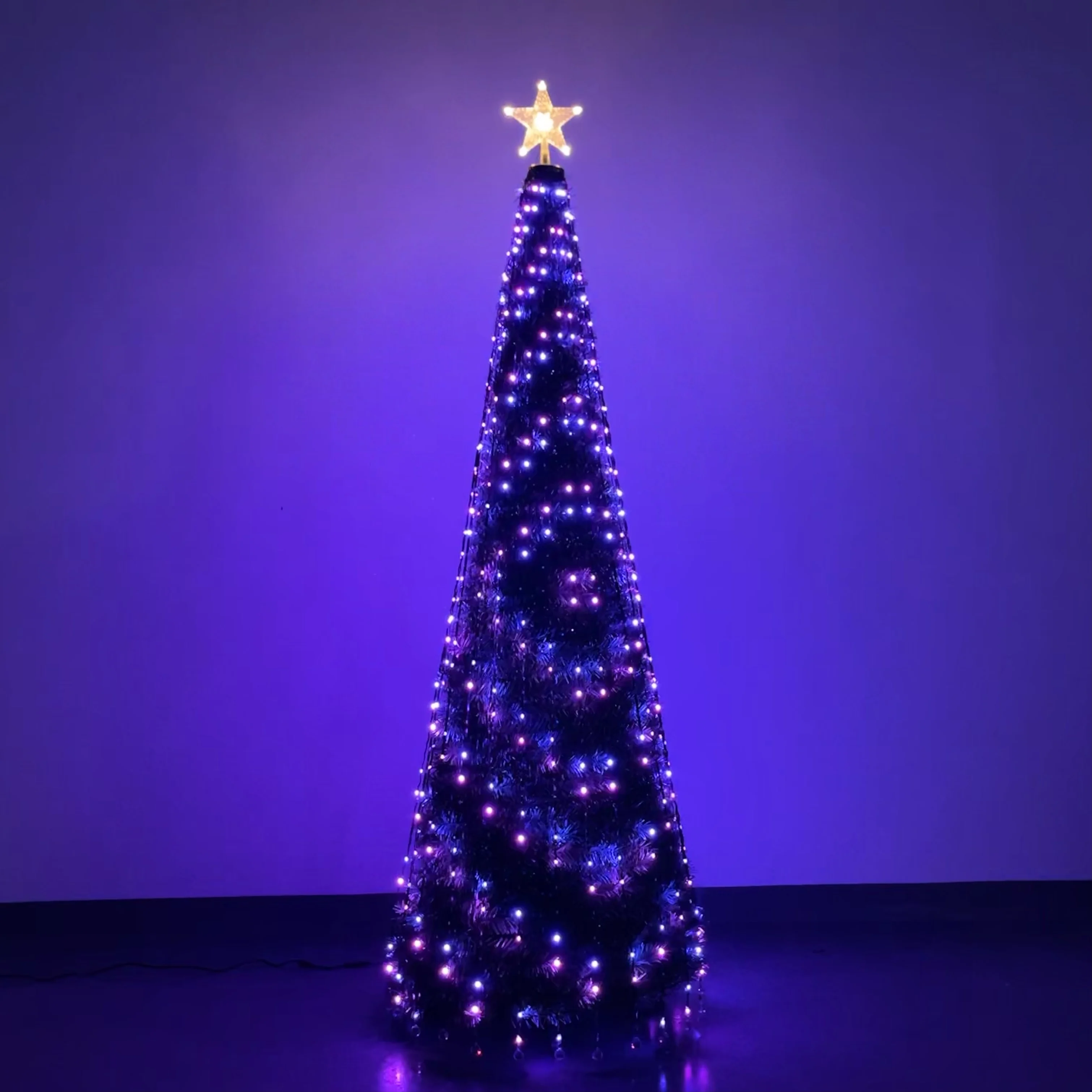 Glow in the dark RGB String Light Xmas Tree LED App Controlled Xmas Trees DIY Pattern Led Programmable Christmas Tree