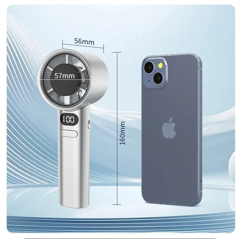 Wholesale Portable 2000mAh Intelligent Digital Display +120 Speed Control Integrated Handheld Fan For Outdoor