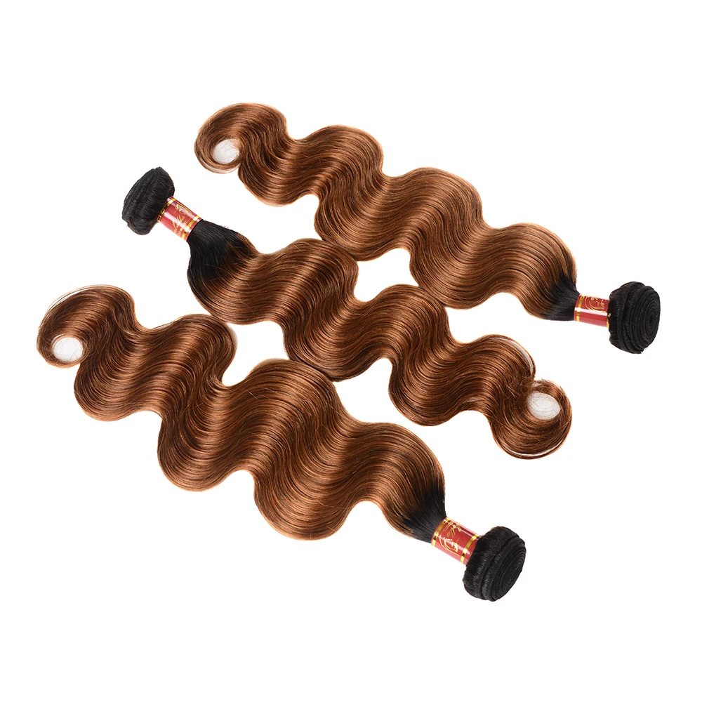 Single Donor Virgin Light Color Indonesian Body Wave Two Tone Ombre Colored Hair Weave Bundles
