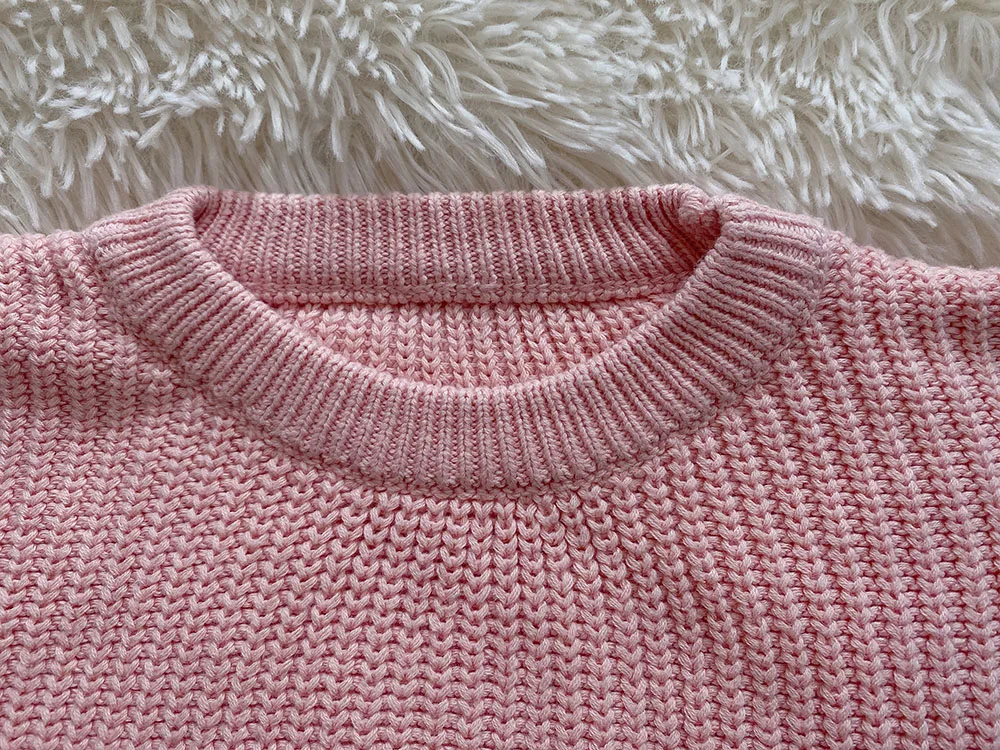 
Warm Crewneck Blouse Pullover Children Long Sleeve Top Kids Knit Sweater 