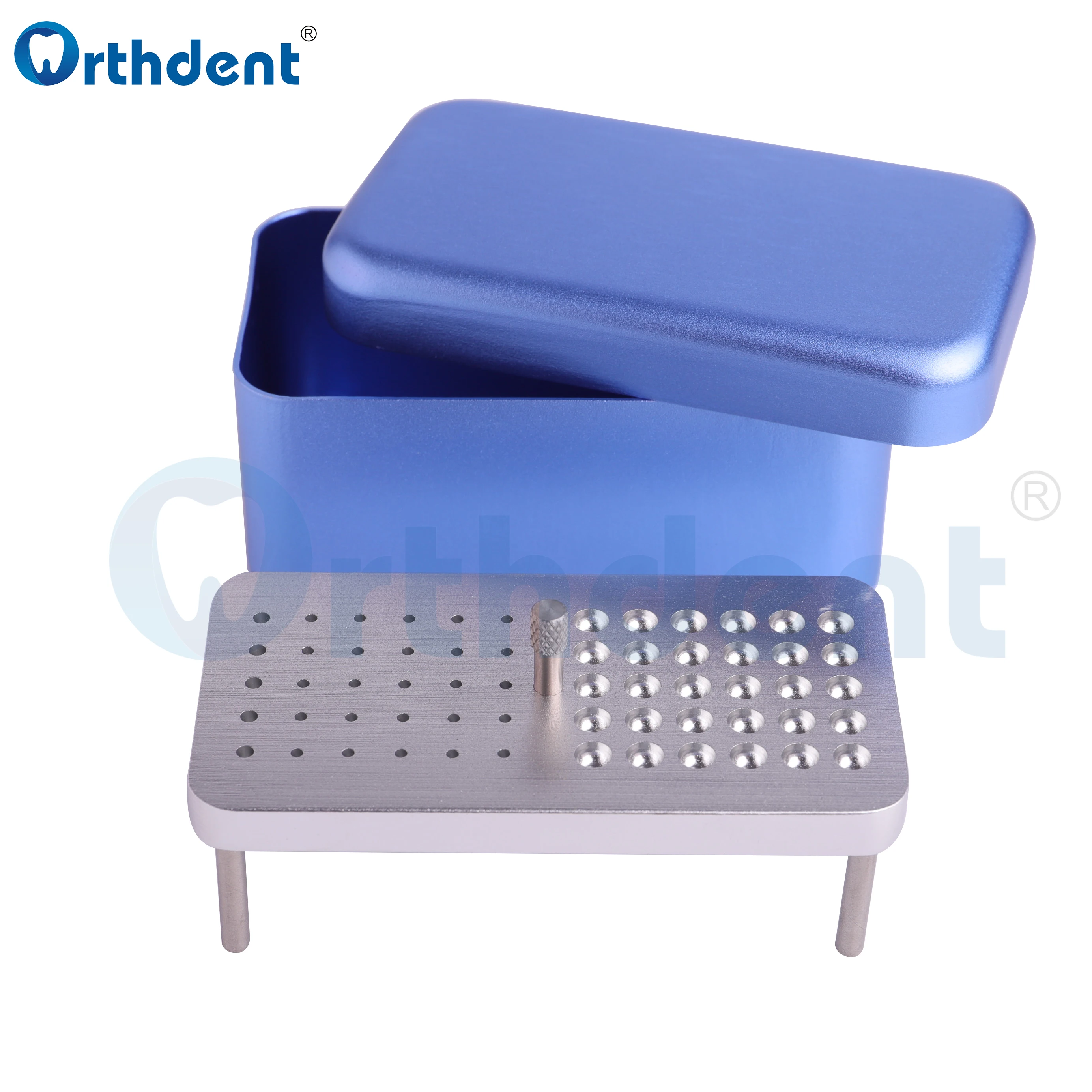 60 Holes Dental Disinfection Holder Block Box Endo Files Burs Polishing Kits  3 Use Autoclave Sterilization Dentist Equipments