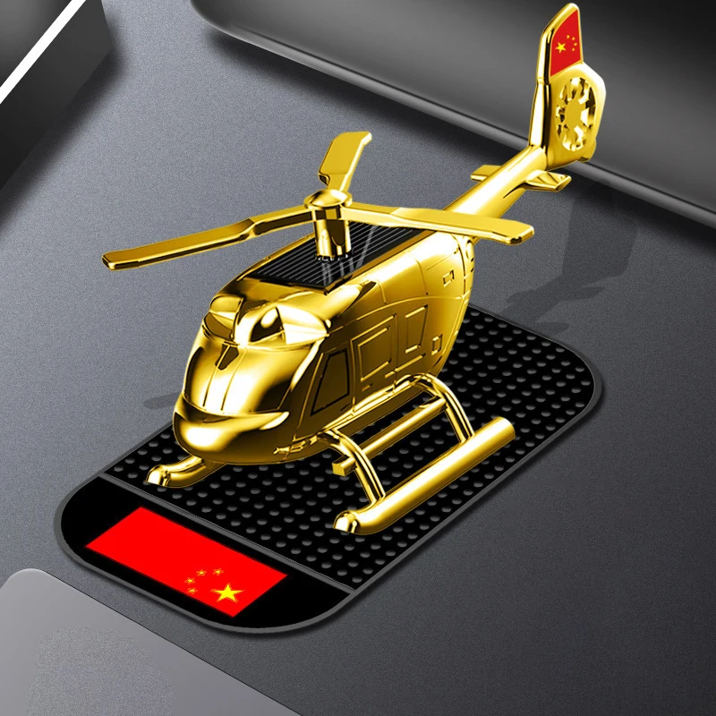 Alloy Solar Energy Car Vehicle Helicopter Air Fresher Aromatherapy Solar Rotating Car Perfume Diffuser