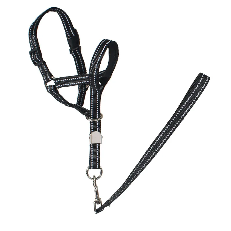 Anti Bite Barking Chewing Sleeve Pet Dog Muzzle Collar Mouth Harness Sleeve Training Leash Strap Adjustable Dog Head Halter