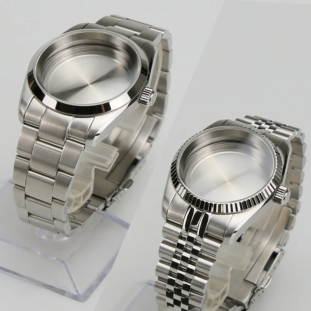 36mm 316L Stainless Steel Fit NH34  NH35 NH36 Movement With Flat Sapphire  Glass Smooth Bezel Women Watch Case