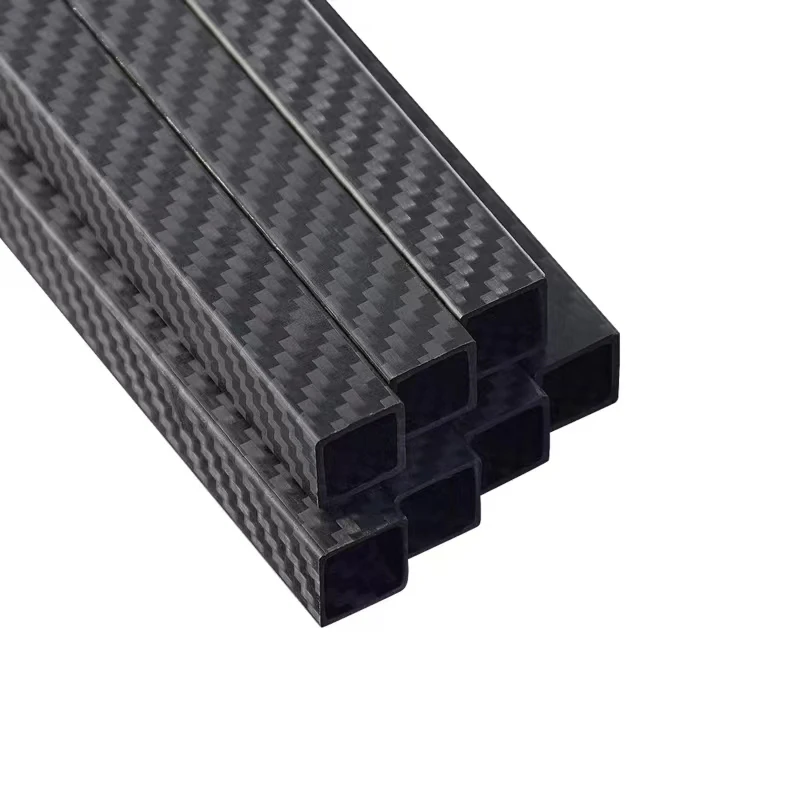 Высококачественная прямоугольная трубка из углеродного волокна саржевая квадратная