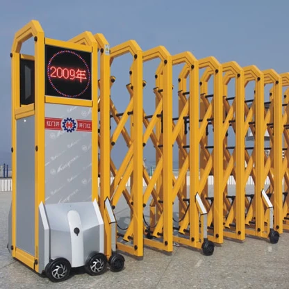 Aluminum welded folding portable road retractable gate