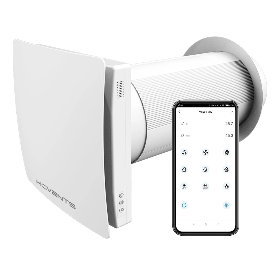 Ductless hrv Single Room Fresh Air Handling Unit Heat Recovery Ventilation Unit