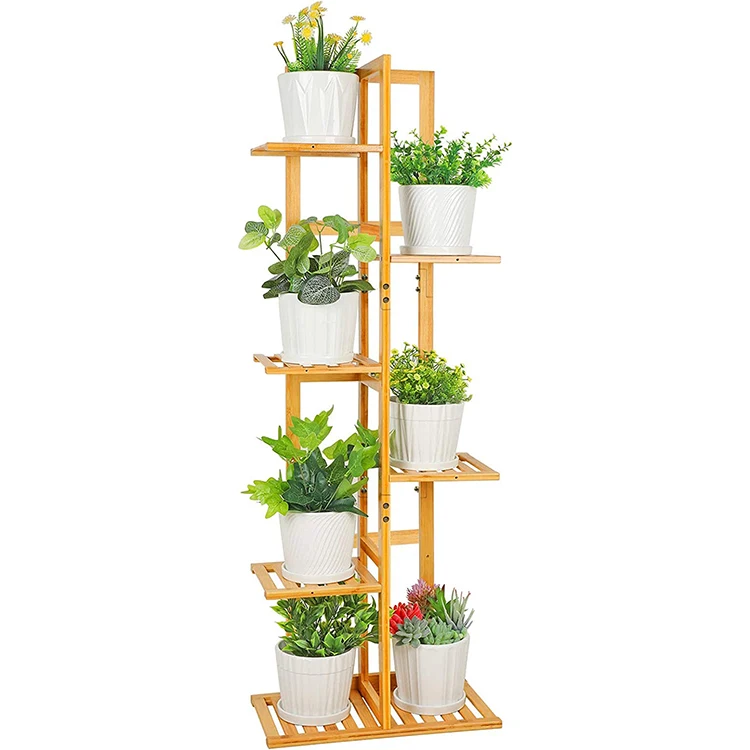 Easy To Clean Versatility 100% High-Quality Bamboo Steel Plant Pot Stand