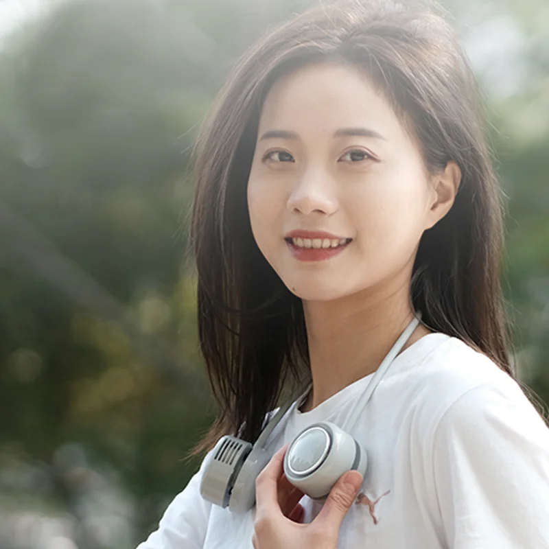 Wearable Hanging Neck Fan Small Fan Foldable Blower Mini Handheld Silent Lazy Sports Portable Leafless Fan