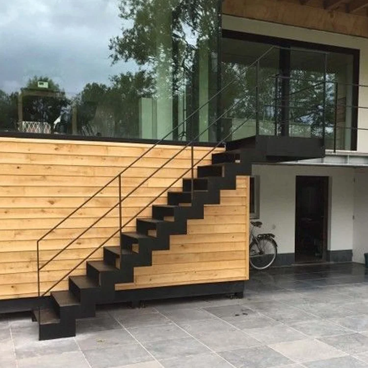 For sale steel glass open riser staircase zigzag staircase