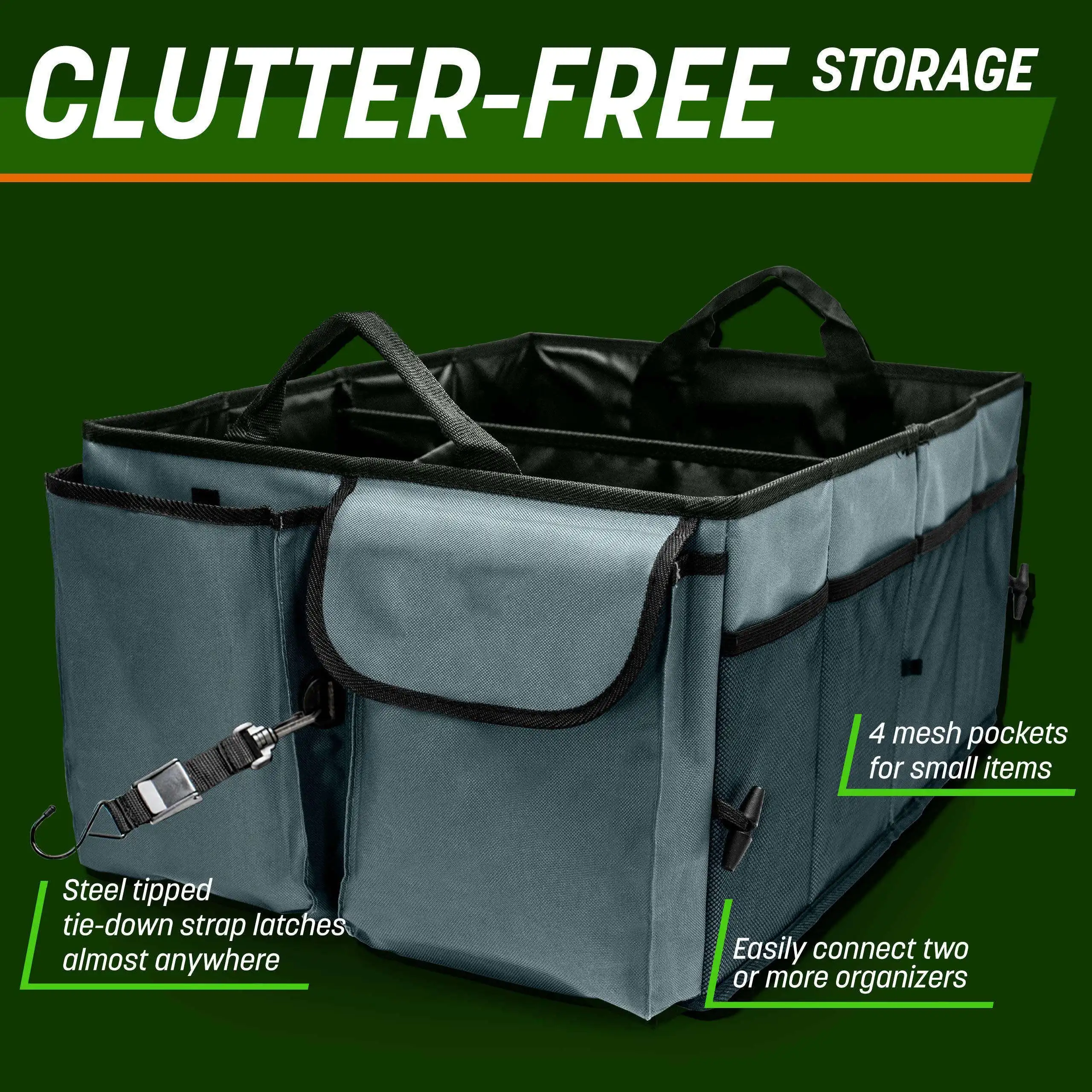 Custom Collapsible Auto Car Trunk Organizer Multi-Compartment SUV Car Organizer for Storage Truck & Car Accessories