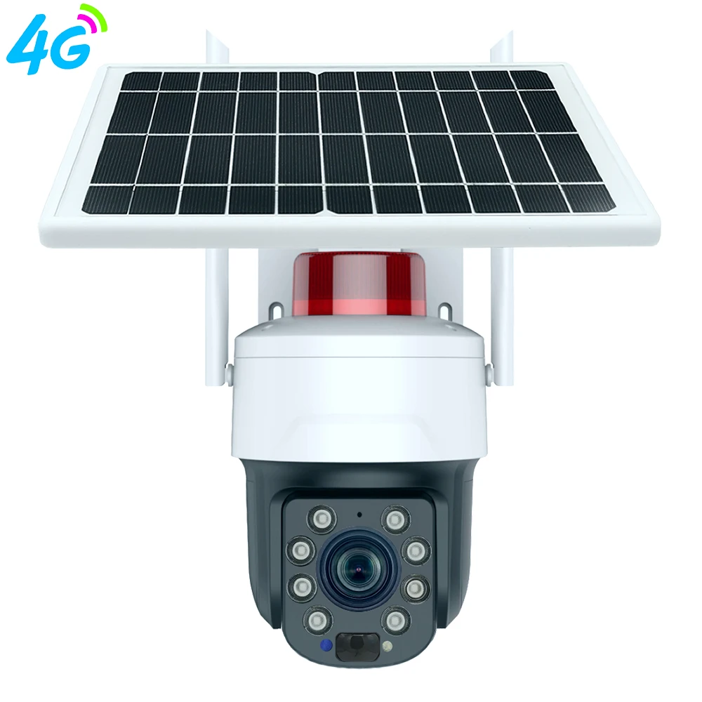 Tuya 4G Sim Card US Band 30X Optical Zoom PIR Human Body Filtering Battery Built in Solar Panel 5MP CCTV Network Camera
