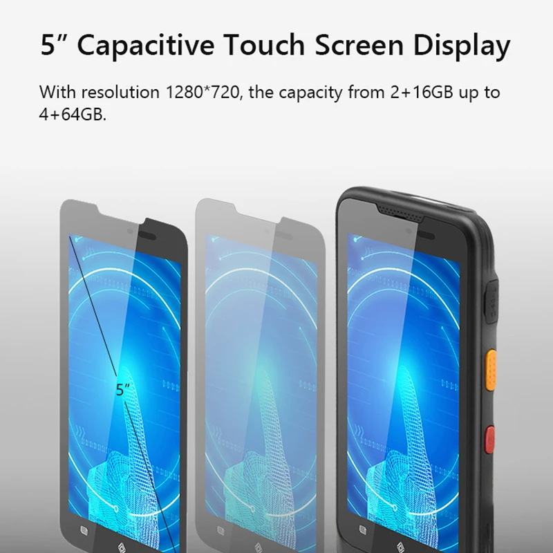 OEM Industrial 2D Barcode Scanner 4G RFID UHF Biometric Fingerprint Handheld Rugged Smartphone Pda with Android OS