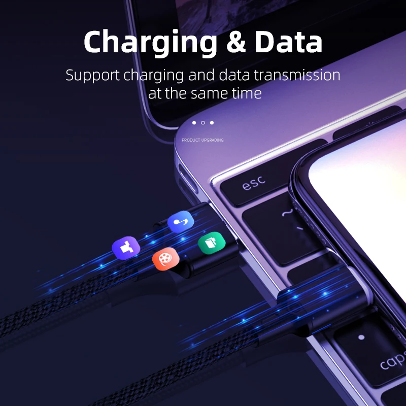 SUNLINE горячая Распродажа боковой свет Магнитный светодиодный индикатор мобильный телефон USB кабель 3A Быстрая зарядка квадратный разъем