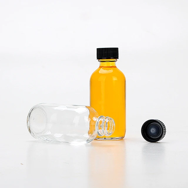 Small Glass Bottles with Lids and Funnels Boston Round Glass Bottles Leakage-Proof Mini Travel Bottles