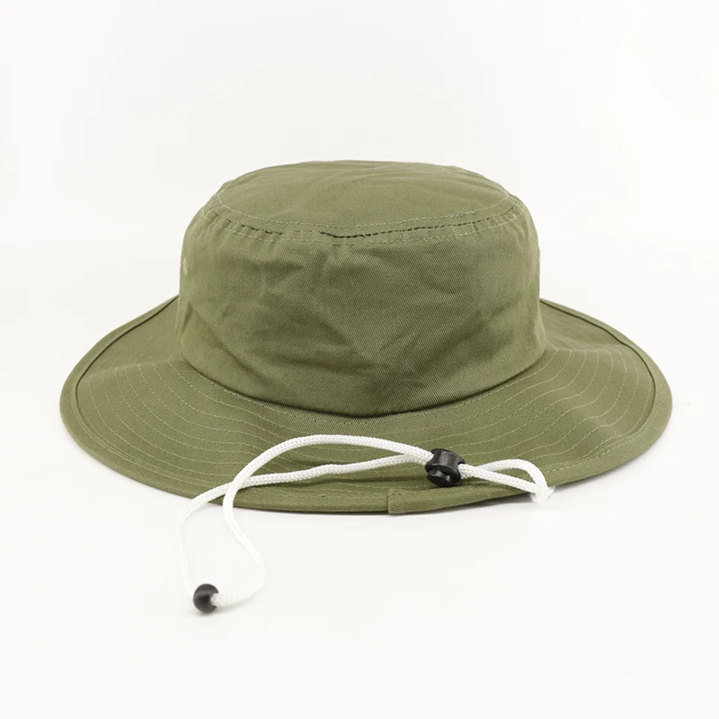 Customized Embroidery Logo Foldable Fisherman Safari Bucket Hats with String