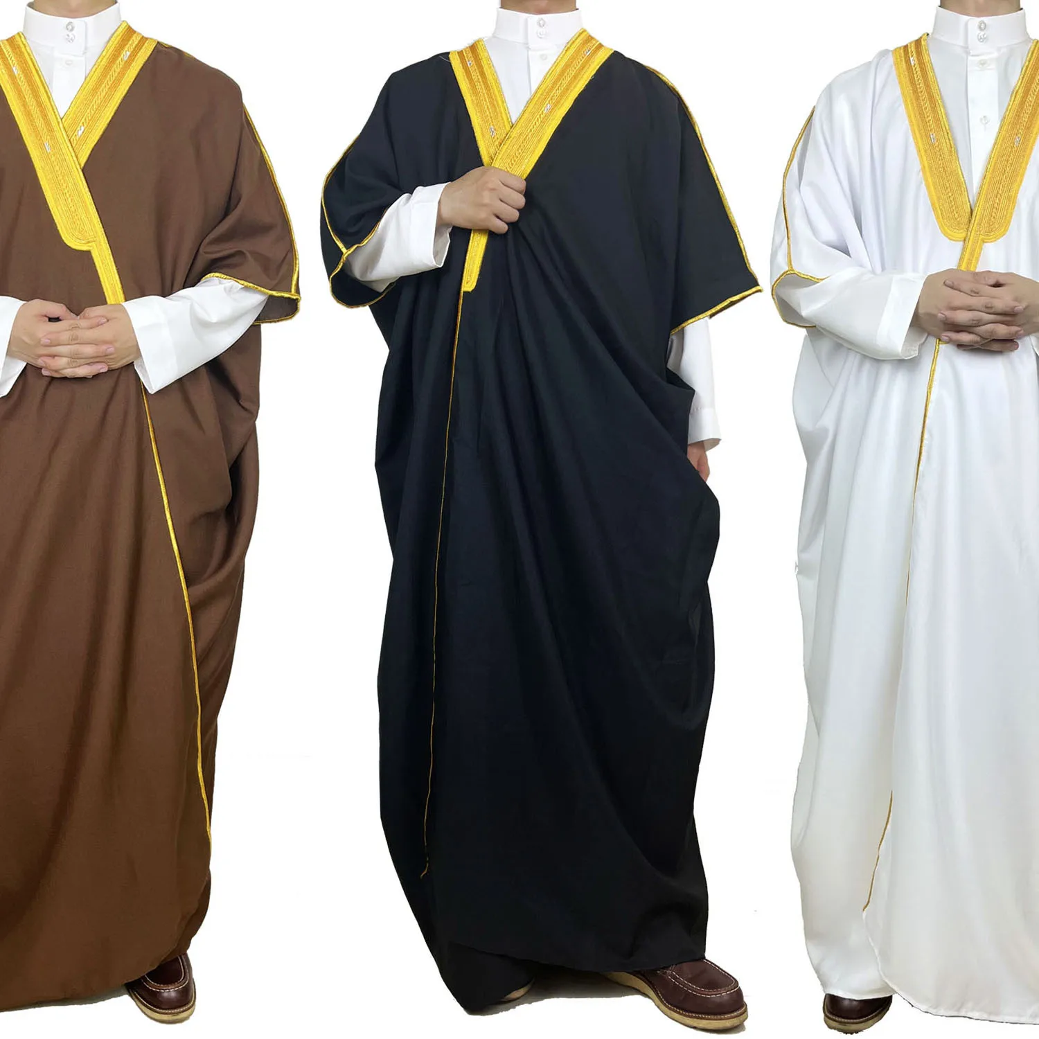 Men Clothing Islamic Embroidered Arabic Muslim Bachelor Speech Dress Cloak Ceremonial Dresses African Jalabiya Qatar Mens Kaftan