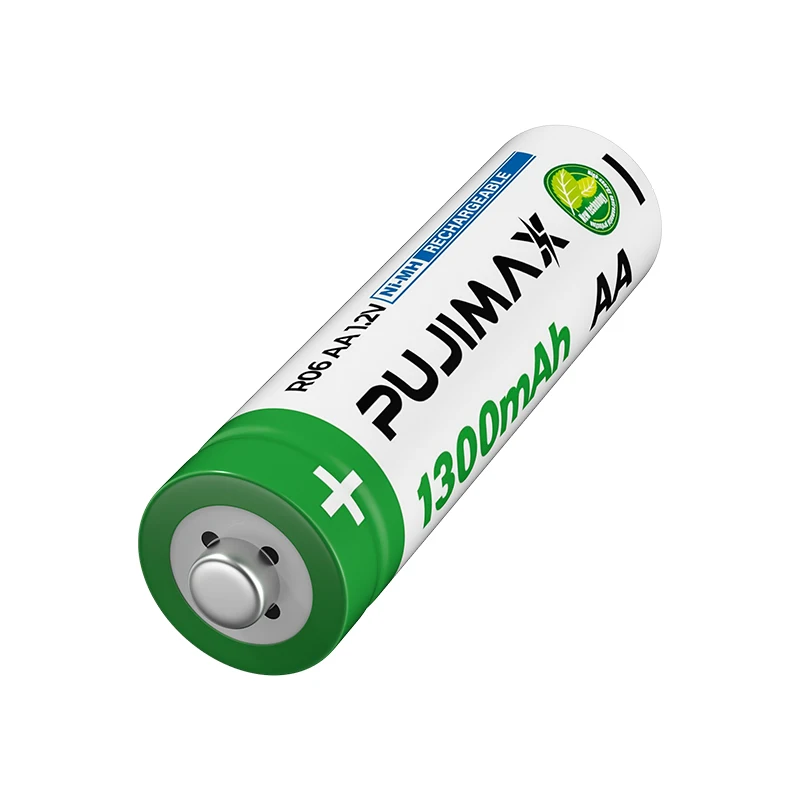 PUJIMAX Durable 1.2V Rechargeable AA Battery 1 Pcs 1300mah Multiple Certifications 2A Battery For Flashlight Trimmer Toys