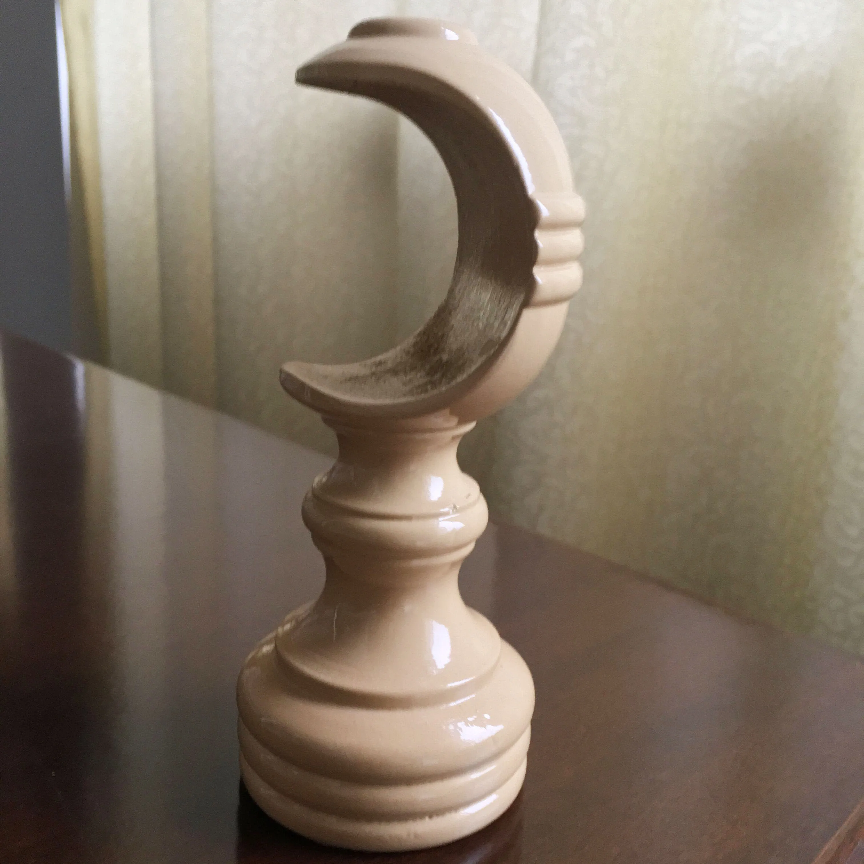 Window Wood Curtain Pole Track with Round Finial Accessories 50MM Wood Curtain Rod