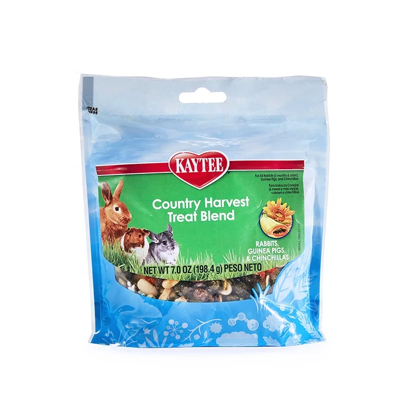Small animal food packaging custom print recyclable plastic pouch bag for pet rabbit guinea pig hamster ferret gerbil feed