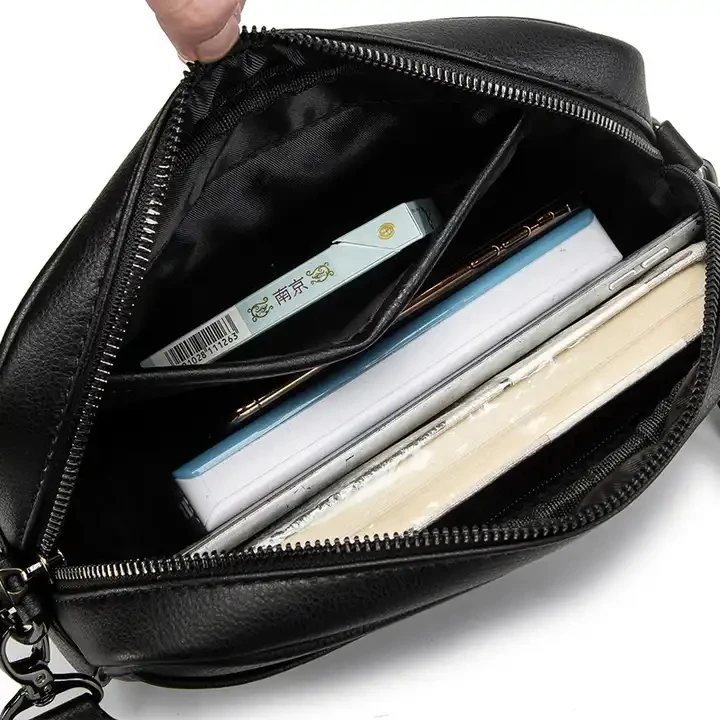 Custom Design Vintage High Quality Pu Leather Single Adjustable Strap Crossbody Shoulder Bag For Men