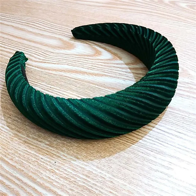 Hot Selling Solid Color Thick Striped Velvet Sponge Flat Headband In Europe And America