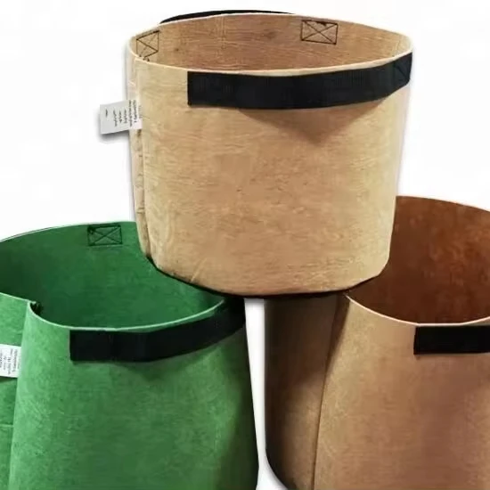Eco Friendly Felt Tomato Potato Plant Pots Growing Bags With Window Flap Breathable Nonwoven Plant Bags with 2 Sturdy Handles