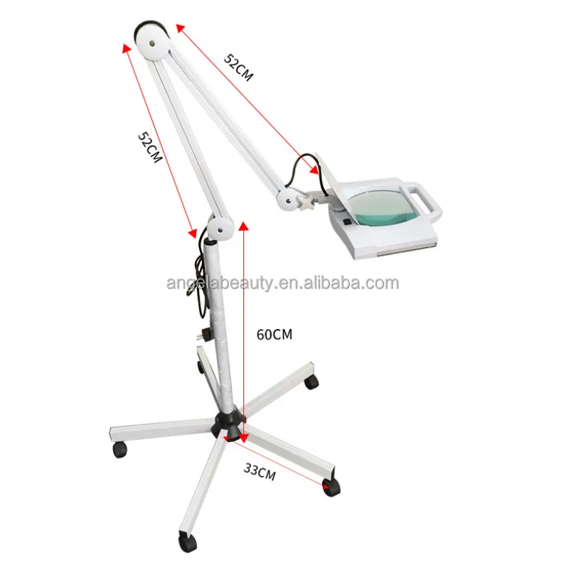 A1025 Square type 3X/5X/8X/10X led lamp with magnify glass with light and stand