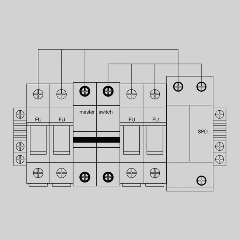 Customized 500V 1000V DC Solar Pv Combiner Box Circuit Breaker Box Solar Combiner Box 2 String 3 String 4 String