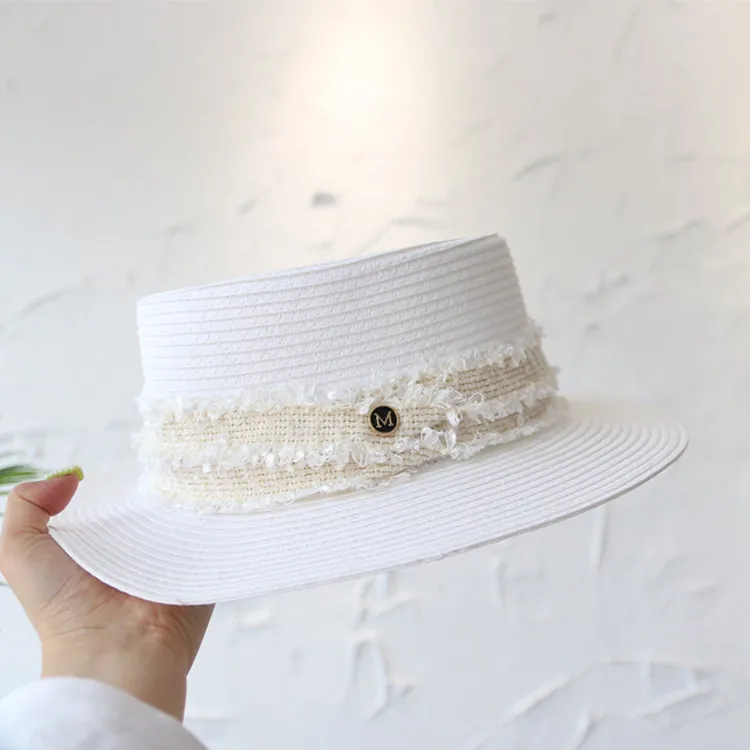 Wholesale Luxury Wide Brim Buy Straw Sun Top Hat for Women Custom Fashion Sun Protection Paper Straw Beach Hat