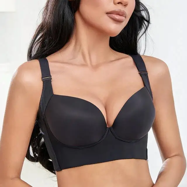 Suppliers Show Large Bra Plump Women Tighten Off The Chest Plus Size Shaping Bra Black Bra